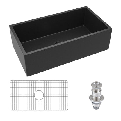 33" L x 18" W Rectangular Farmhouse Kitchen Sink, Natural Material With Multiple Colors