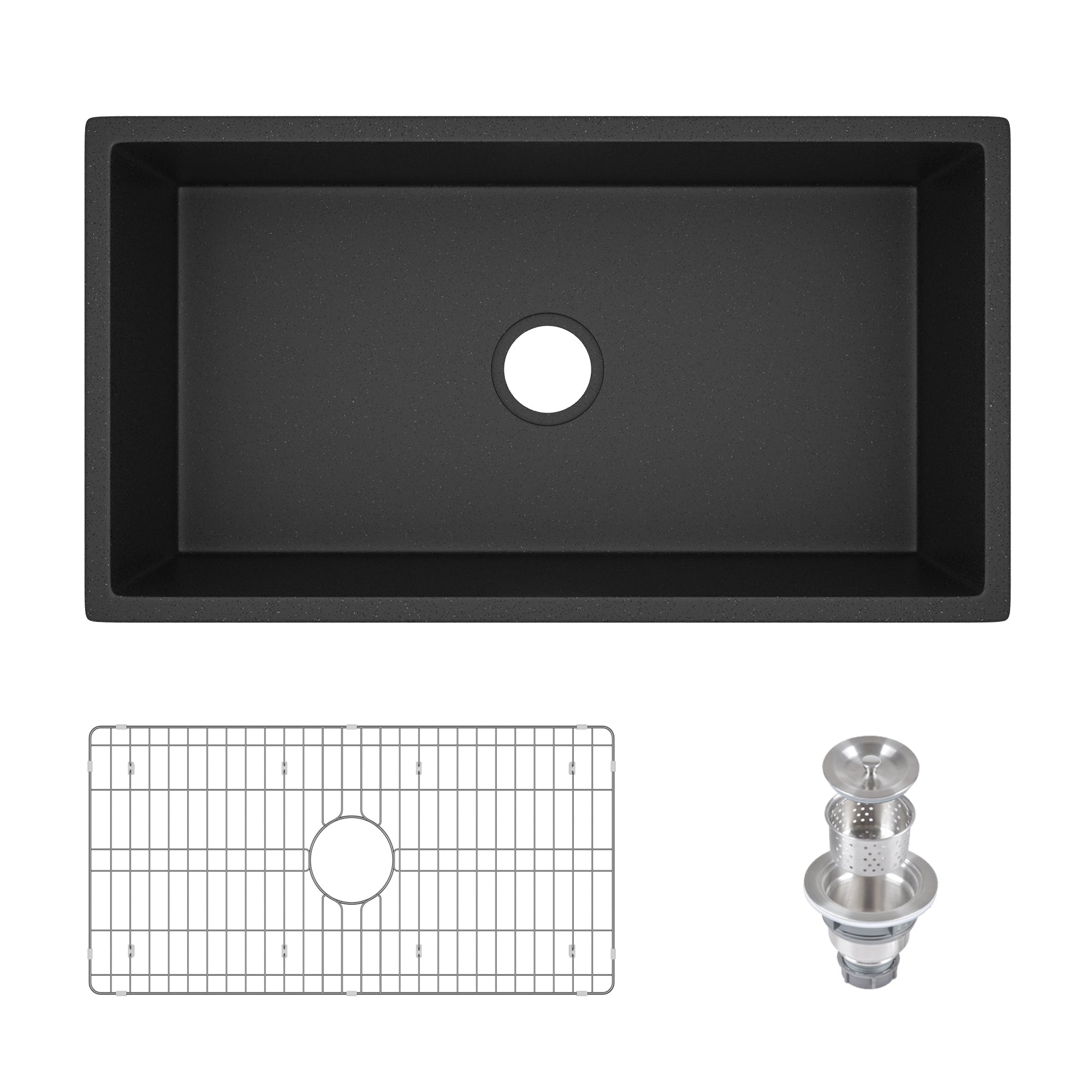 33" L x 18" W Rectangular Farmhouse Kitchen Sink, Natural Material With Multiple Colors