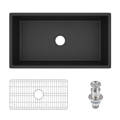 DeerValley DV-1K0199BD 33" Rectangular Farmhouse Sink, Natural Material & Multi-Color