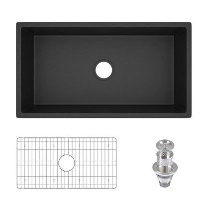 33" L x 18" W Rectangular Farmhouse Kitchen Sink, Natural Material With Multiple Colors