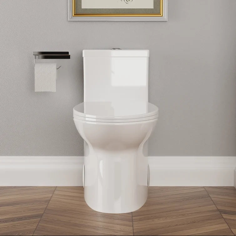 DeerValley Bath DeerValley DV-1F52508 Symmetry One Piece Toilet 1.1/1.6 GPF Elongated Standard Toilet with Comfortable Seat Height (Seat Included) Toilet