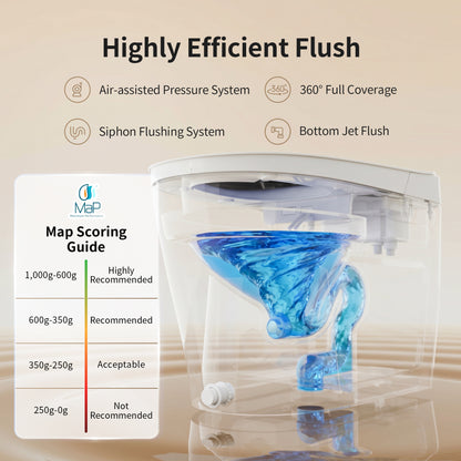 DeerValley DV-1S0453 Smart Bidet Toilet, Non-Electric Chair Height Soft Close, 1.28 GPF