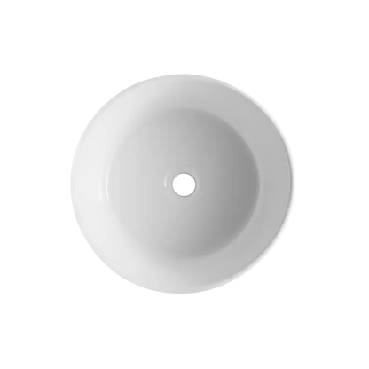 DeerValley Bath DeerValley DV-1V063 Symmetry White Ceramic Circular Vessel Bathroom Sink Vessel sink
