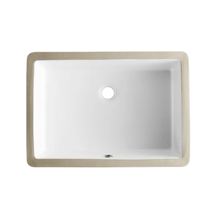 DeerValley Bath DeerValley DV-1U202 Ursa 22*15.5 White Ceramic Undermount Rectangular Space-Saving Bathroom Sink with Overflow Undermount Sinks