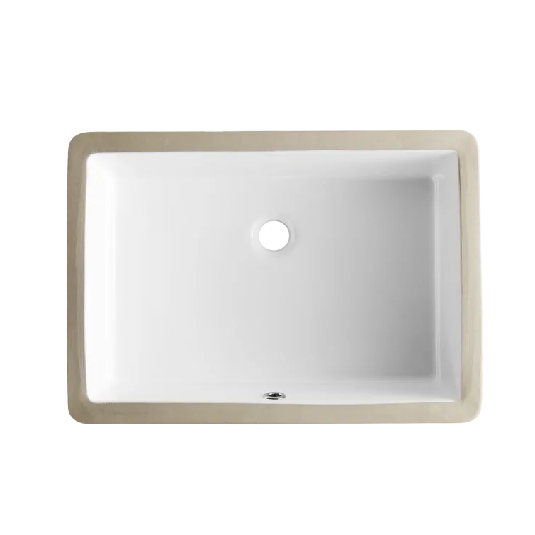 DeerValley Bath DeerValley DV-1U202 Ursa 22*15.5 White Ceramic Undermount Rectangular Space-Saving Bathroom Sink with Overflow Undermount Sinks