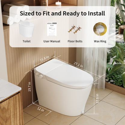DeerValley DV-1S0453 Smart Bidet Toilet, Non-Electric Chair Height Soft Close, 1.28 GPF