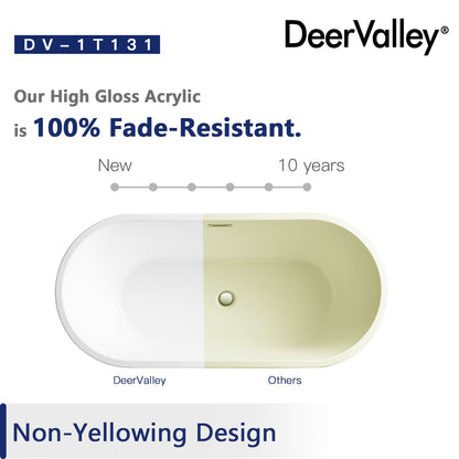 DeerValley Bath DeerValley DV-1T131 Liberty 59" X 28" Freestanding Acrylic Bathtub