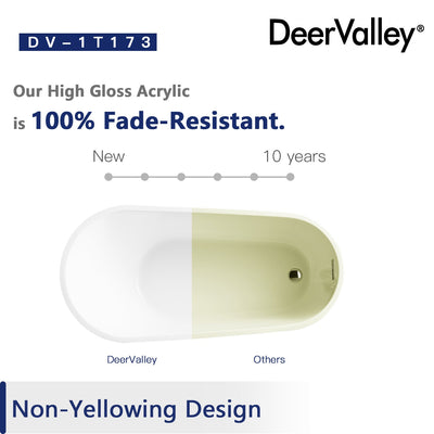 DeerValley Bath DeerValley DV-1T173 Prism 67" x 29" Freestanding Soaking Acrylic Bathtub