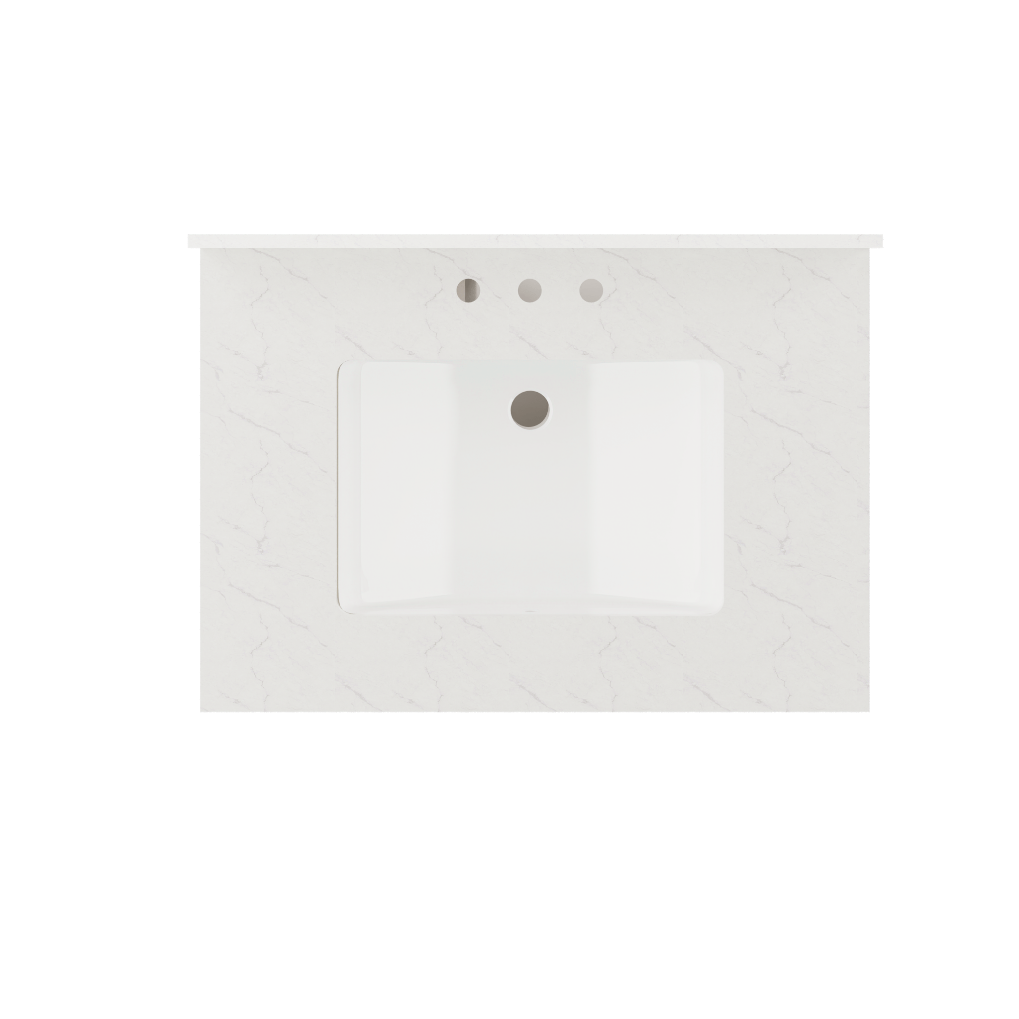 DeerValley 30 Inch Bathroom Vanity with Sink and Backsplash, Pre-Assembled Modern Bath Cabinet with Storage, Soft Close Doors, White / Light Gray