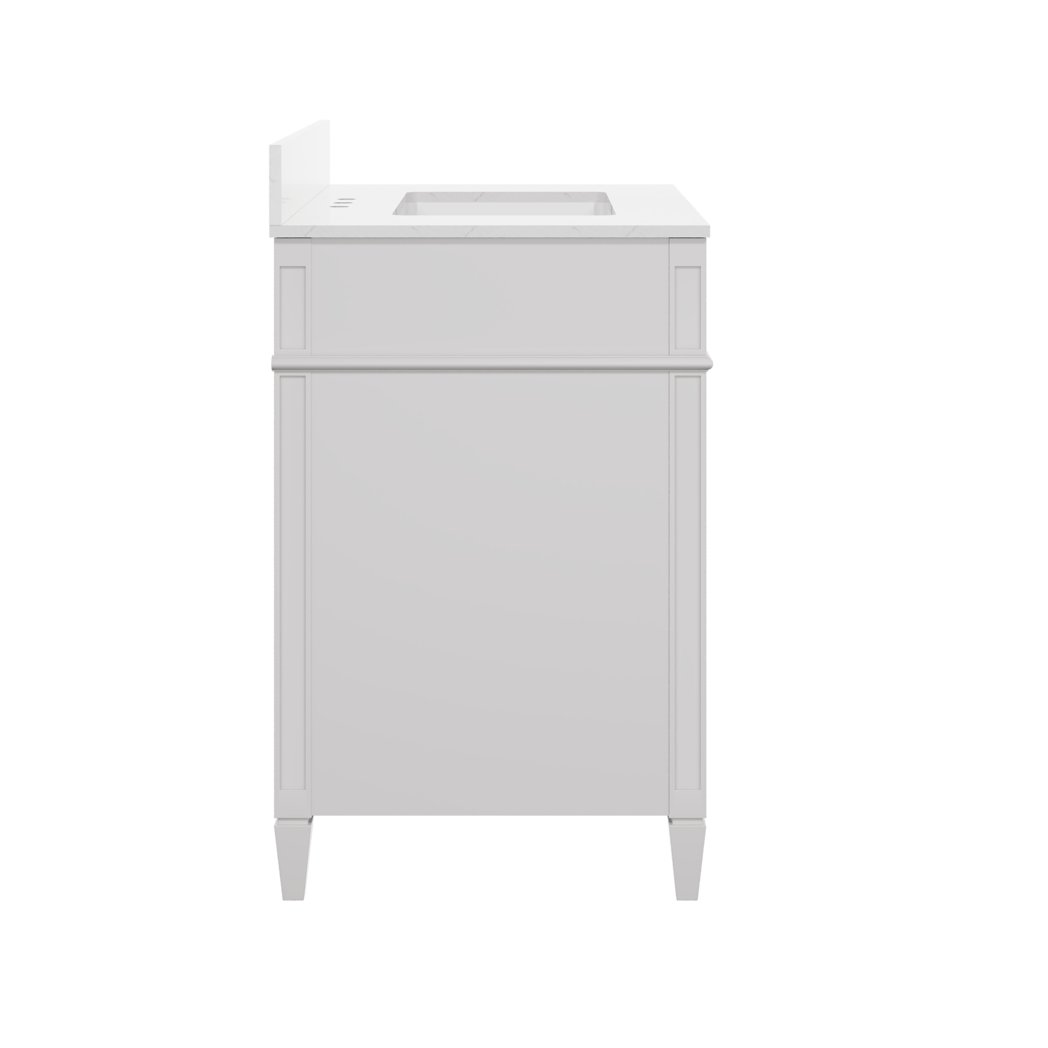 DeerValley 30 Inch Bathroom Vanity with Sink and Backsplash, Pre-Assembled Modern Bath Cabinet with Storage, Soft Close Doors, White / Light Gray