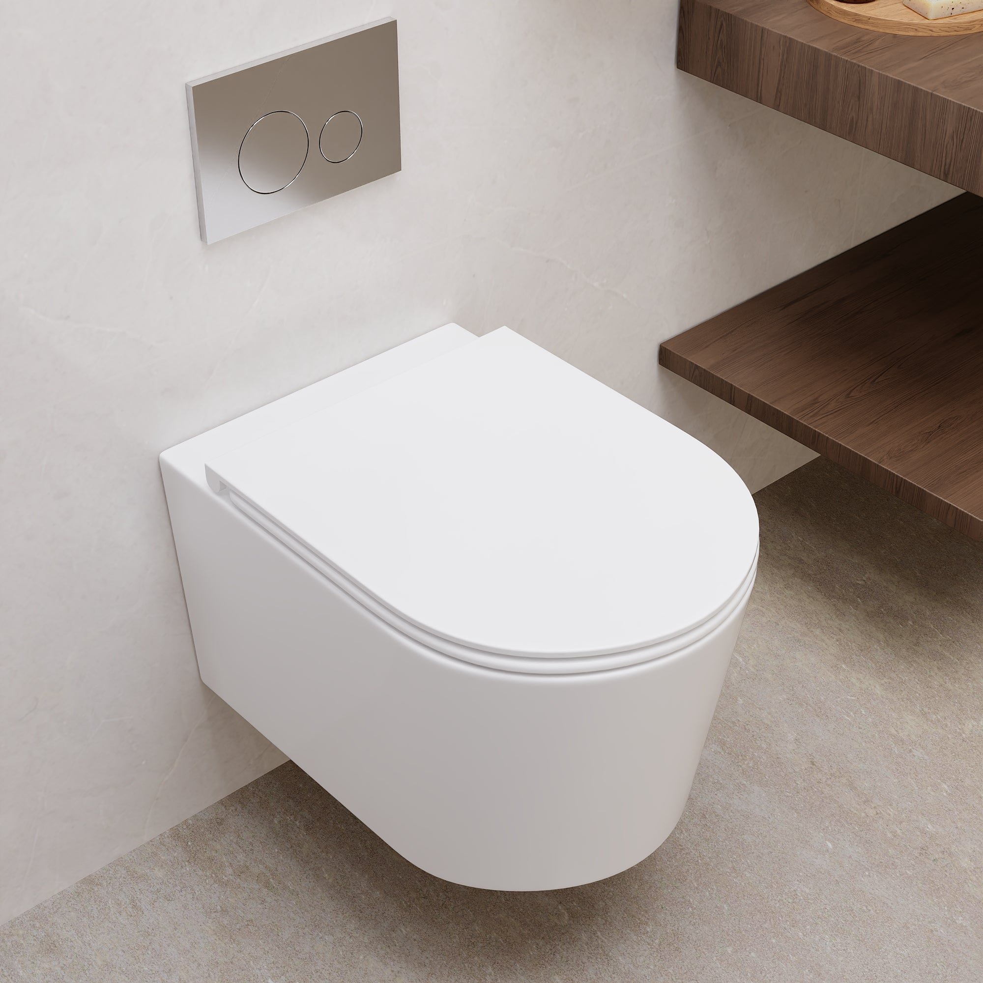 Wall-Hung Toilet with Concealed Tank Set, Rimless Dual Flush, 1.1/1.6 GPF