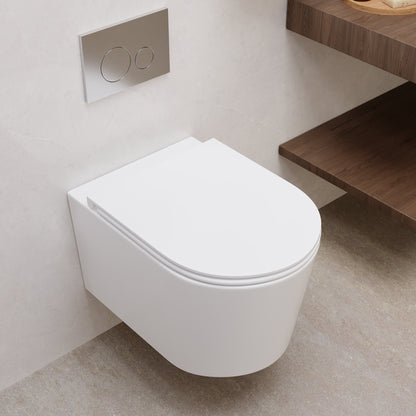 Wall-Hung Toilet with Concealed Tank Set, Rimless Dual Flush, 1.1/1.6 GPF