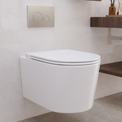 Wall-Hung Toilet with Concealed Tank Set, Rimless Dual Flush, 1.1/1.6 GPF
