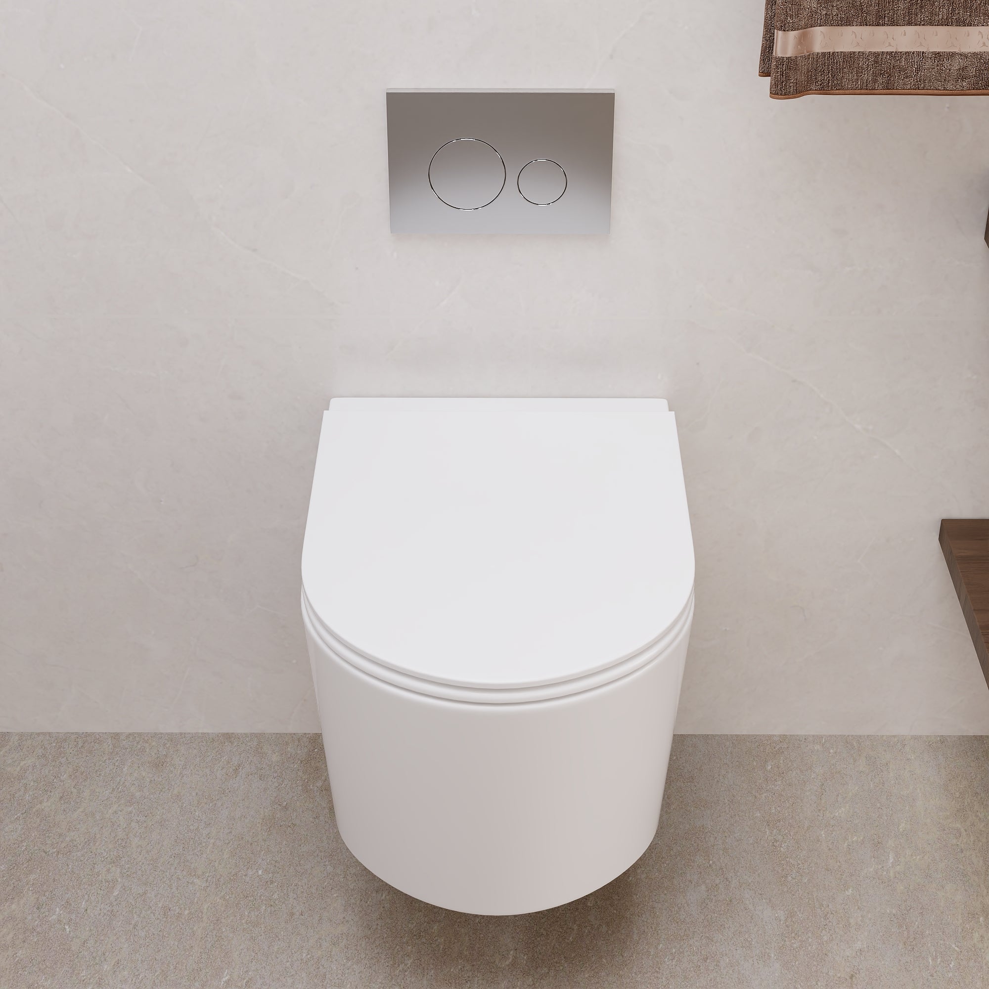 Wall-Hung Toilet with Concealed Tank Set, Rimless Dual Flush, 1.1/1.6 GPF