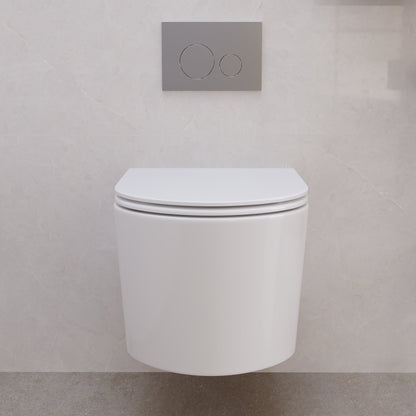 Wall-Hung Toilet with Concealed Tank Set, Rimless Dual Flush, 1.1/1.6 GPF