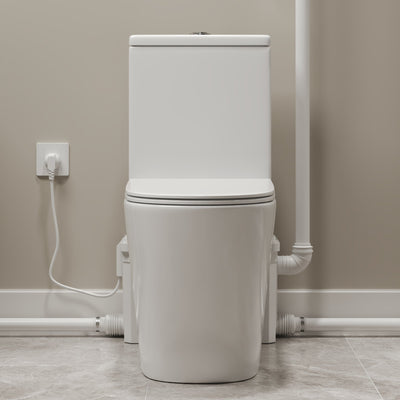 Macerating Toilet | 23ft Vertical Sewage Lift, 700W Stainless Steel Grinder, Dual Odor Control System, 1.06/1.59 GPF Dual Flush -DV-1F340ZH006