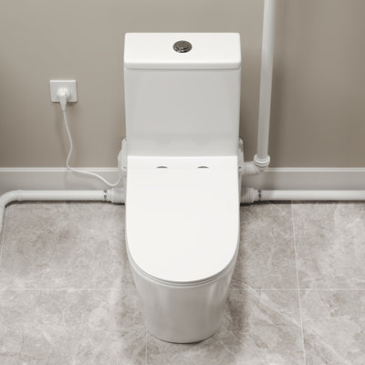 Macerating Toilet | 23ft Vertical Sewage Lift, 700W Stainless Steel Grinder, Dual Odor Control System, 1.06/1.59 GPF Dual Flush -DV-1F340ZH006