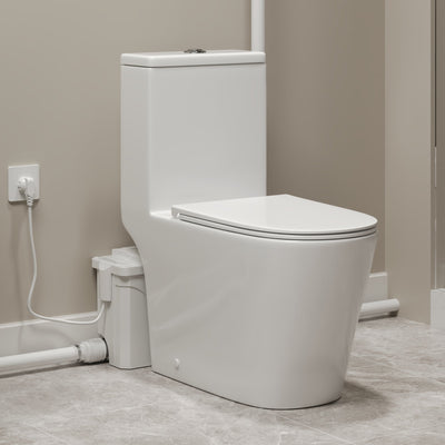 Macerating Toilet | 23ft Vertical Sewage Lift, 700W Stainless Steel Grinder, Dual Odor Control System, 1.06/1.59 GPF Dual Flush -DV-1F340ZH006