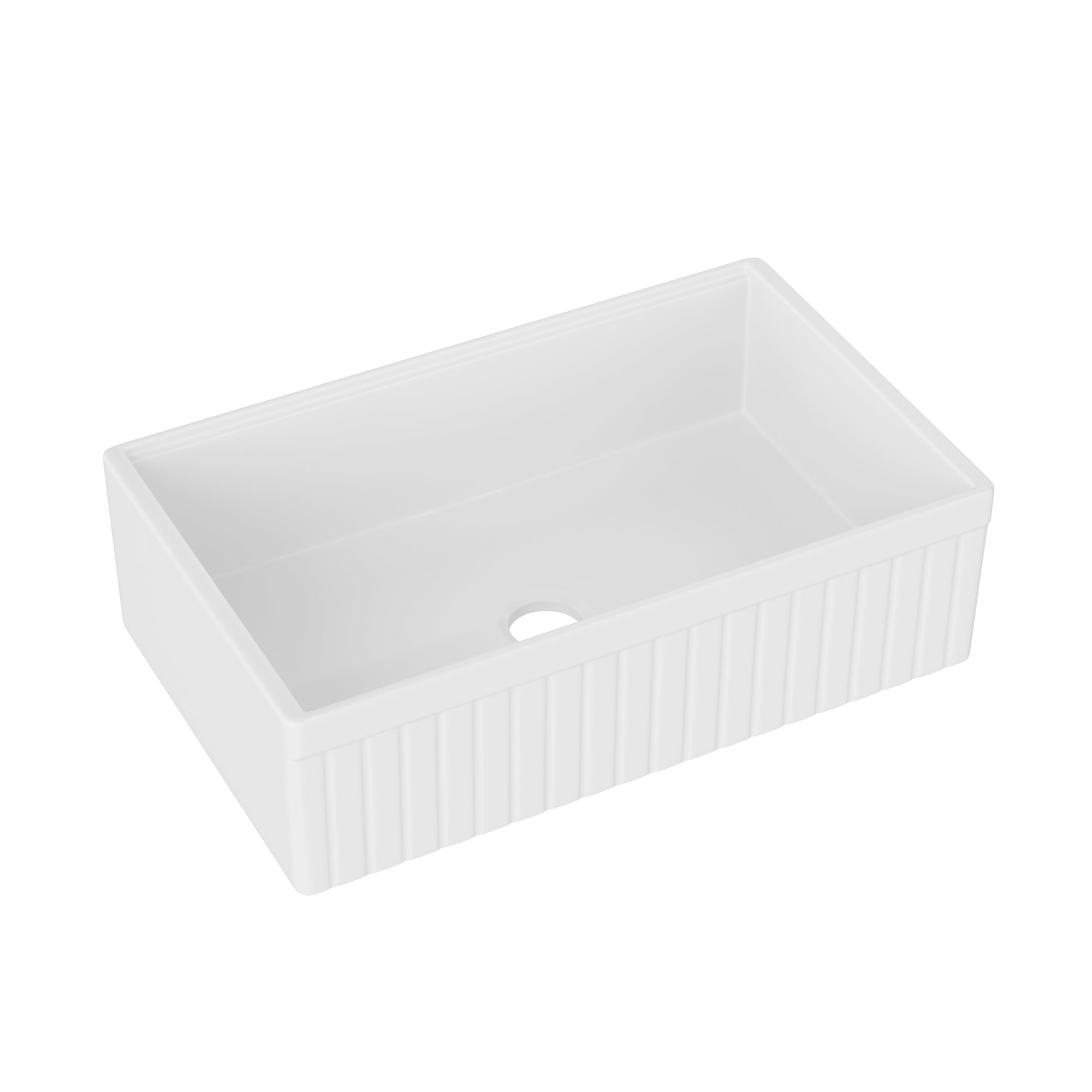 DeerValley 33" L x 20" W Farmhouse Workstation Kitchen Sink, Reversible Fireclay Deep Single Bowl Apron Front Kitchen Sink, White Undermount Farm Sink with Ledge and Accessories, DV-1K0263