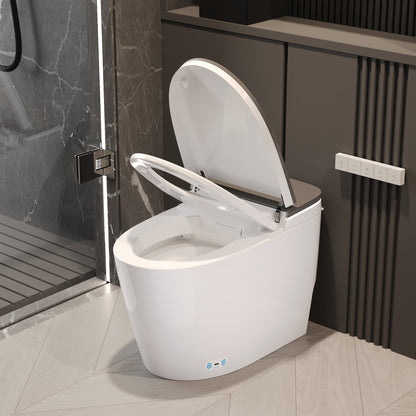 DeerValley DV-1S0336-V3 Premium Smart Toilet with Programmable Spa Cleaning, Foam Shield, ADA Comfort Height, Heated Seat, Warm Dryer, and Zero Water Pressure Flush – Touchless Luxury Bidet Toilet for Modern Families