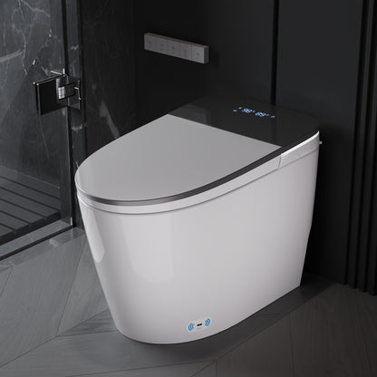 DeerValley DV-1S0336-V3 Premium Smart Toilet with Programmable Spa Cleaning, Foam Shield, ADA Comfort Height, Heated Seat, Warm Dryer, and Zero Water Pressure Flush – Touchless Luxury Bidet Toilet for Modern Families