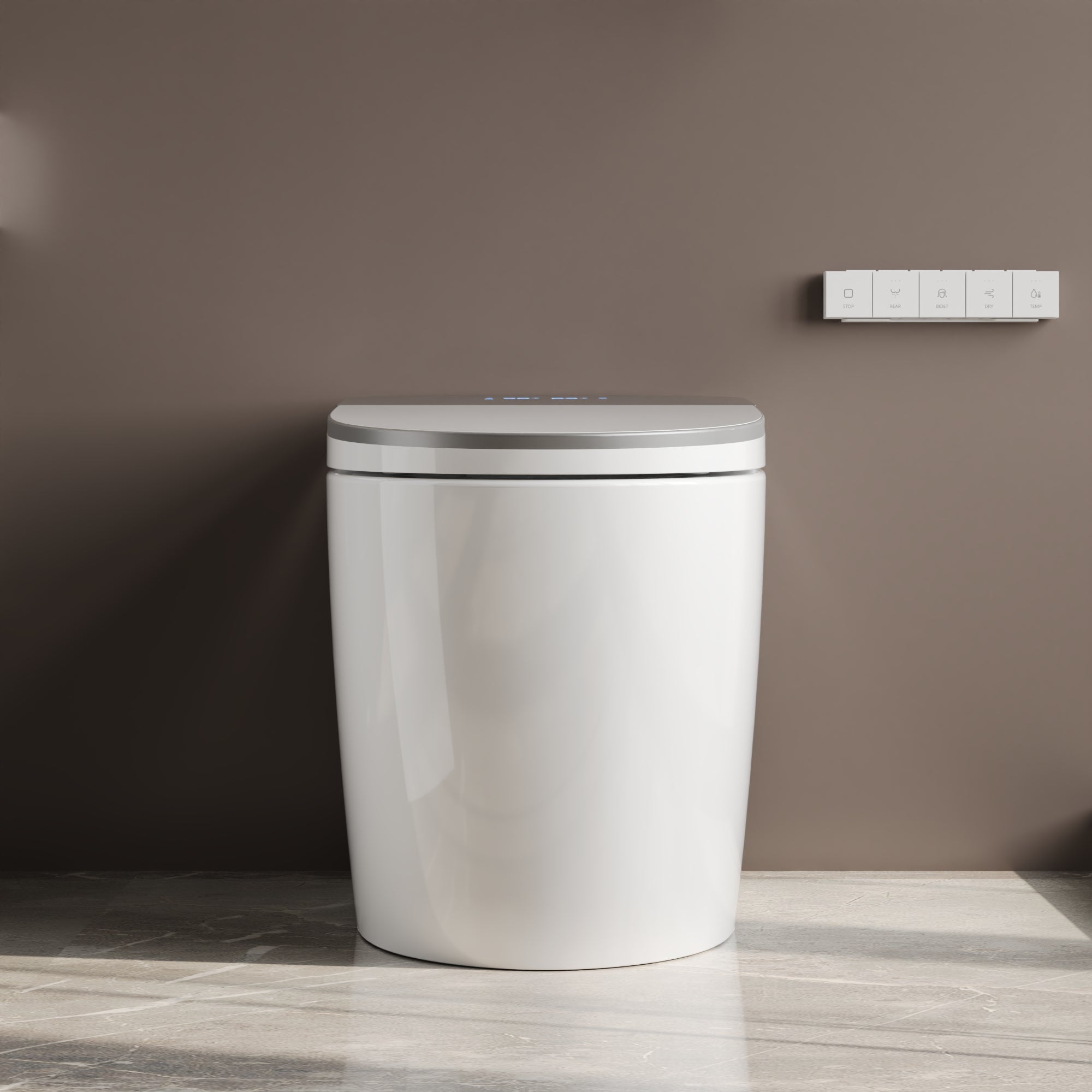 DeerValley DV-1S0336 Advanced Tankless Elongated Smart Toilet with Programmable Spa Cleaning, Foam Shield, ADA Comfort Height, Heated Seat, Warm Dryer, and Zero Water Pressure Flush – Touchless Luxury Bidet Toilet for Modern Families