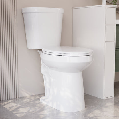 DeerValley 19-Inch Extra Tall Toilet for Seniors, White Two-Piece Toilet for Bathrooms with Comfort Seat, ADA Comfort Height, Elongated Bowl with Powerful 1.28 GPF Single Flush