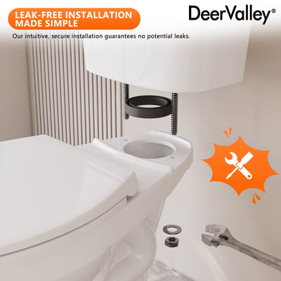 DeerValley DV-2F0356/DV-2F0537 19-Inch Extra Tall Toilet for Seniors, White Two-Piece Toilet for Bathrooms with Comfort Seat, ADA Comfort Height, Elongated Bowl with Powerful 1.28 GPF Single Flush