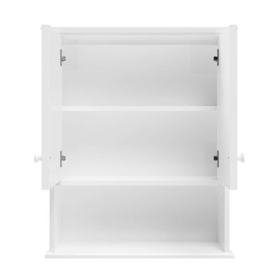 DeerValley Two-door Bathroom Cabinet, Wooden Wall Mounted Medicine Cabinet for Bathroom, White