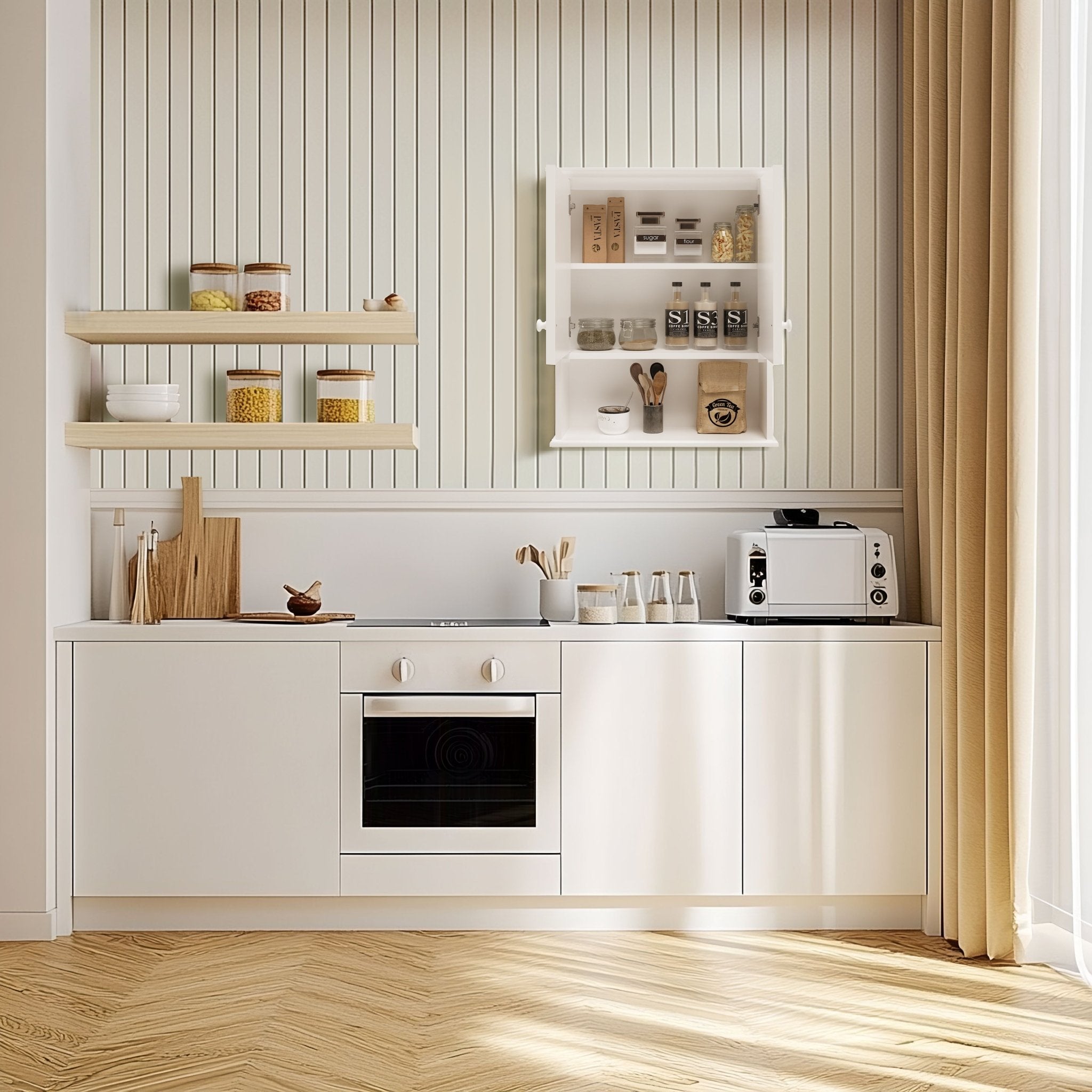 DeerValley Two-door Bathroom Cabinet, Wooden Wall Mounted Medicine Cabinet for Bathroom, White