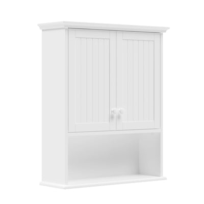 DeerValley Two-door Bathroom Cabinet, Wooden Wall Mounted Medicine Cabinet for Bathroom, White