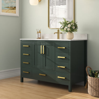 48" Rectangular Bathroom Vanity, with Ceramic Sink Top Set-up