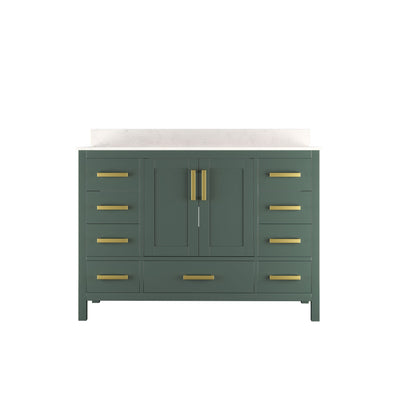 DeerValley DV-1BV0156W 48" Rectangular Bathroom Vanity, with Ceramic Sink Top Set-up