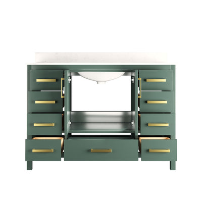 DeerValley DV-1BV0156W 48" Rectangular Bathroom Vanity, with Ceramic Sink Top Set-up