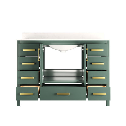 48" Rectangular Bathroom Vanity, with Ceramic Sink Top Set-up