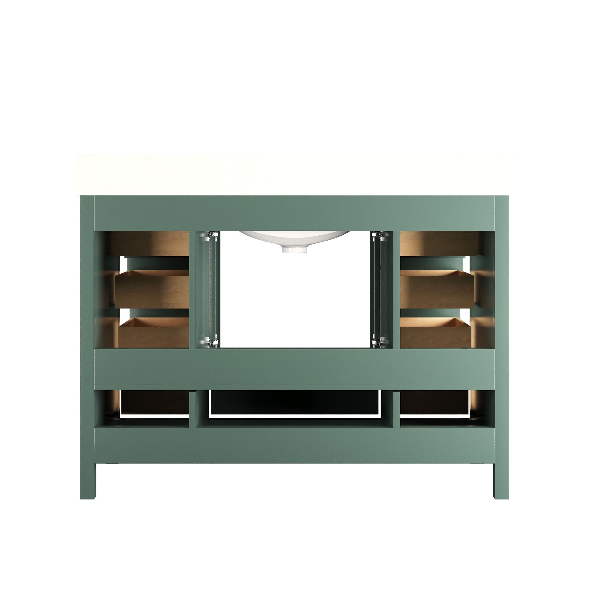 48" Rectangular Bathroom Vanity, with Ceramic Sink Top Set-up