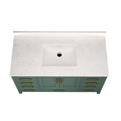 DeerValley DV-1BV0156W 48" Rectangular Bathroom Vanity, with Ceramic Sink Top Set-up