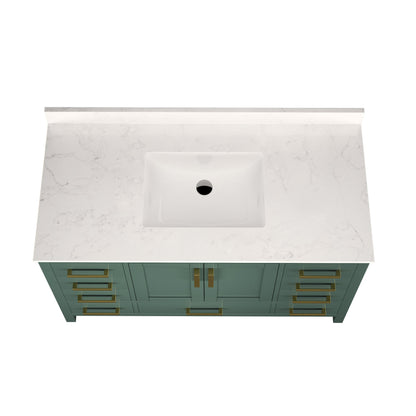 48" Rectangular Bathroom Vanity, with Ceramic Sink Top Set-up