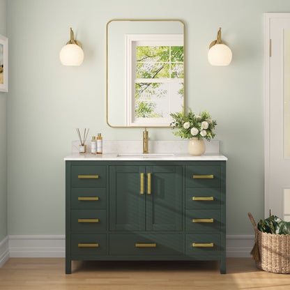 48" Rectangular Bathroom Vanity, with Ceramic Sink Top Set-up