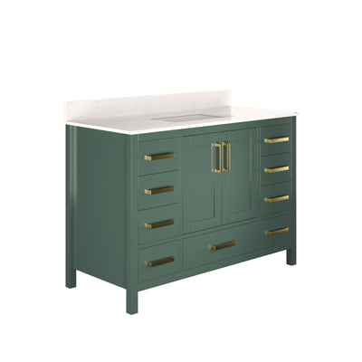 DeerValley DV-1BV0156W 48" Rectangular Bathroom Vanity, with Ceramic Sink Top Set-up