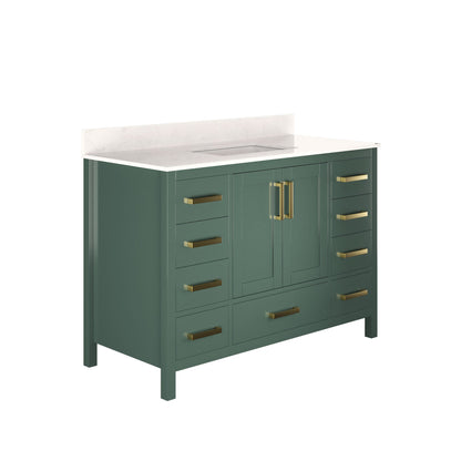 48" Rectangular Bathroom Vanity, with Ceramic Sink Top Set-up