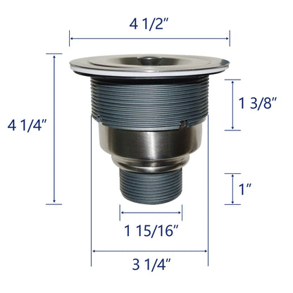 DeerValley Bath DeerValley DV-1D901 3.5" Basket Strainer Kitchen Sink Drain Apply to All of DeerValley Kitchen Sink Drain