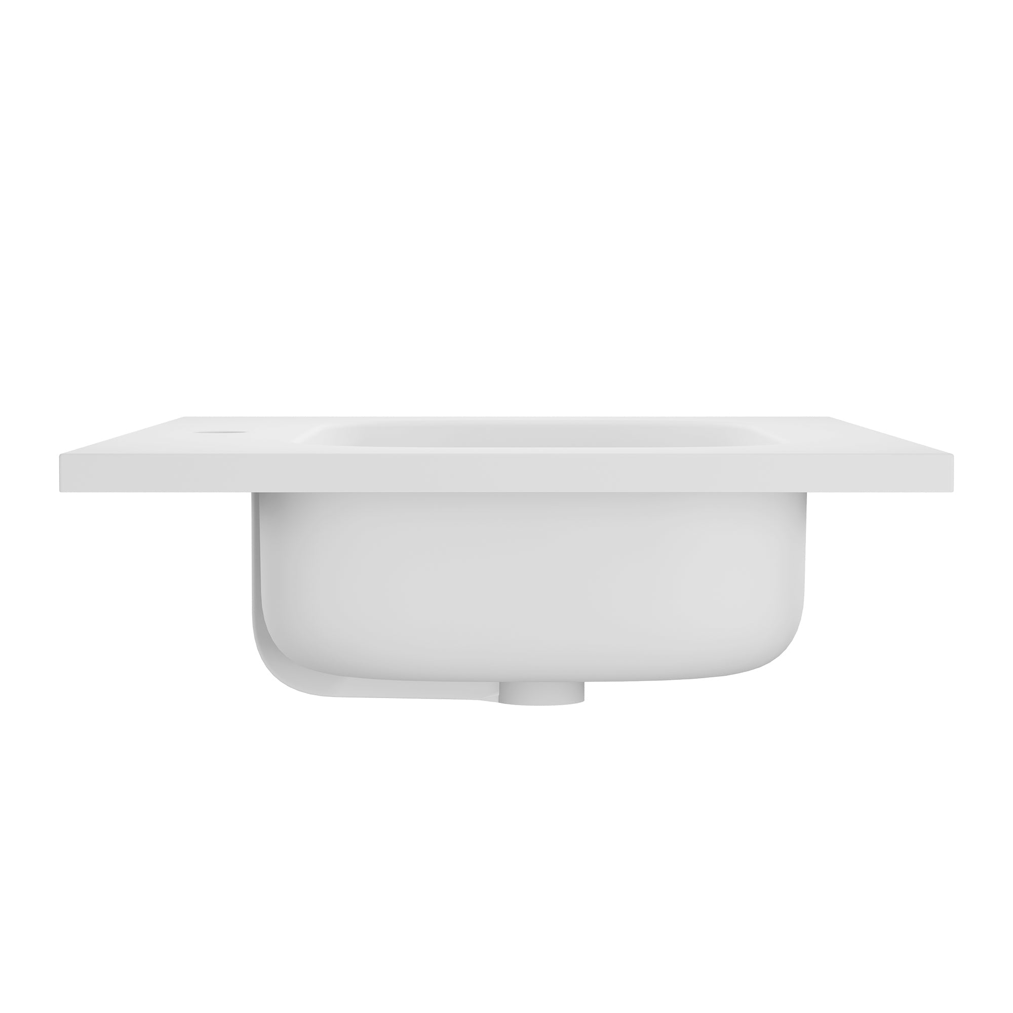 23 5/8" x 18 1/8" White Rectangular Acrylic Drop-in Bathroom Sink with Overflow and 35mm Faucet Hole