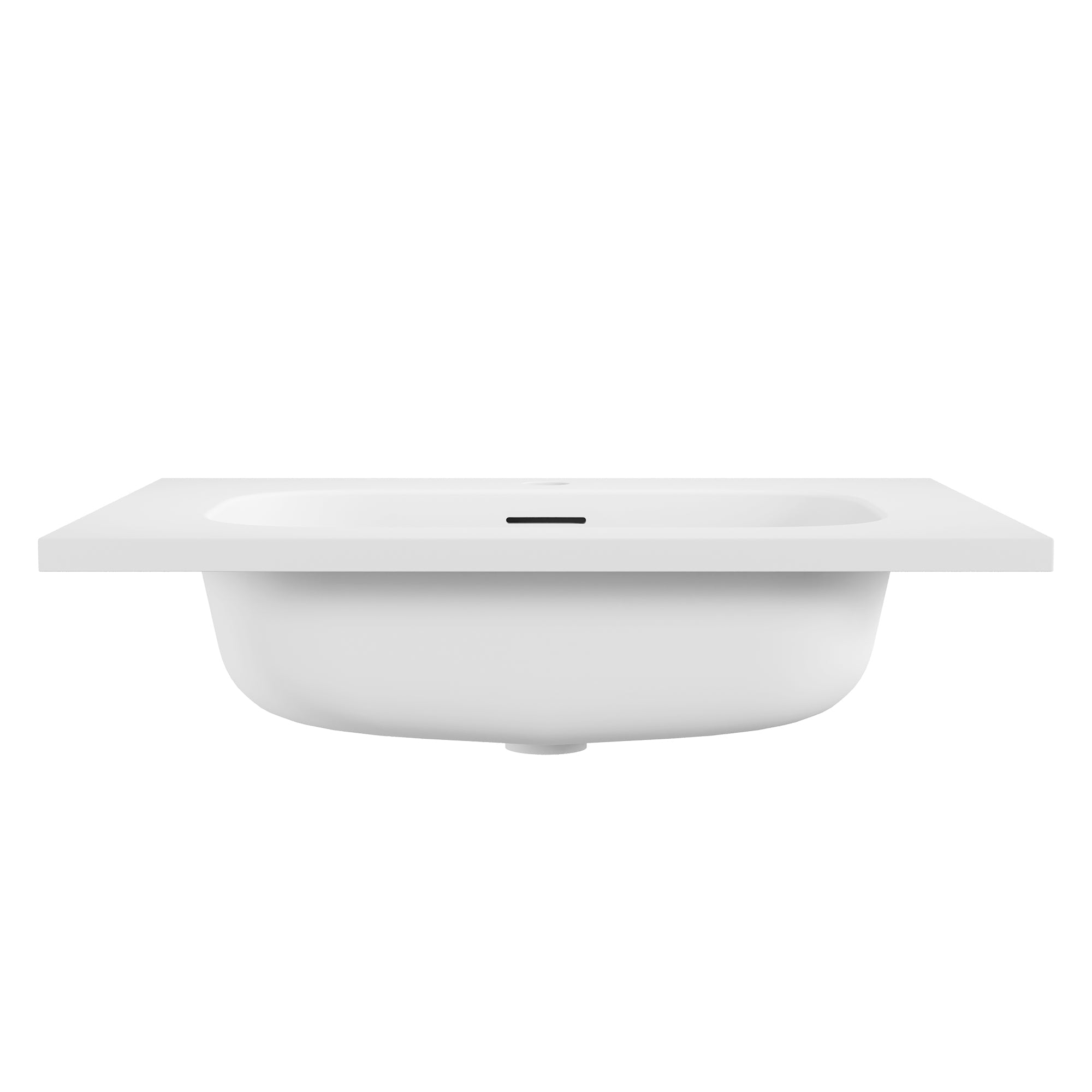 23 5/8" x 18 1/8" White Rectangular Acrylic Drop-in Bathroom Sink with Overflow and 35mm Faucet Hole