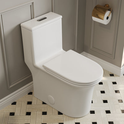 CONCORD One Piece Toilet, Dual Flush 1.1/1.6 GPF Toilet with Comfortable Seat Height