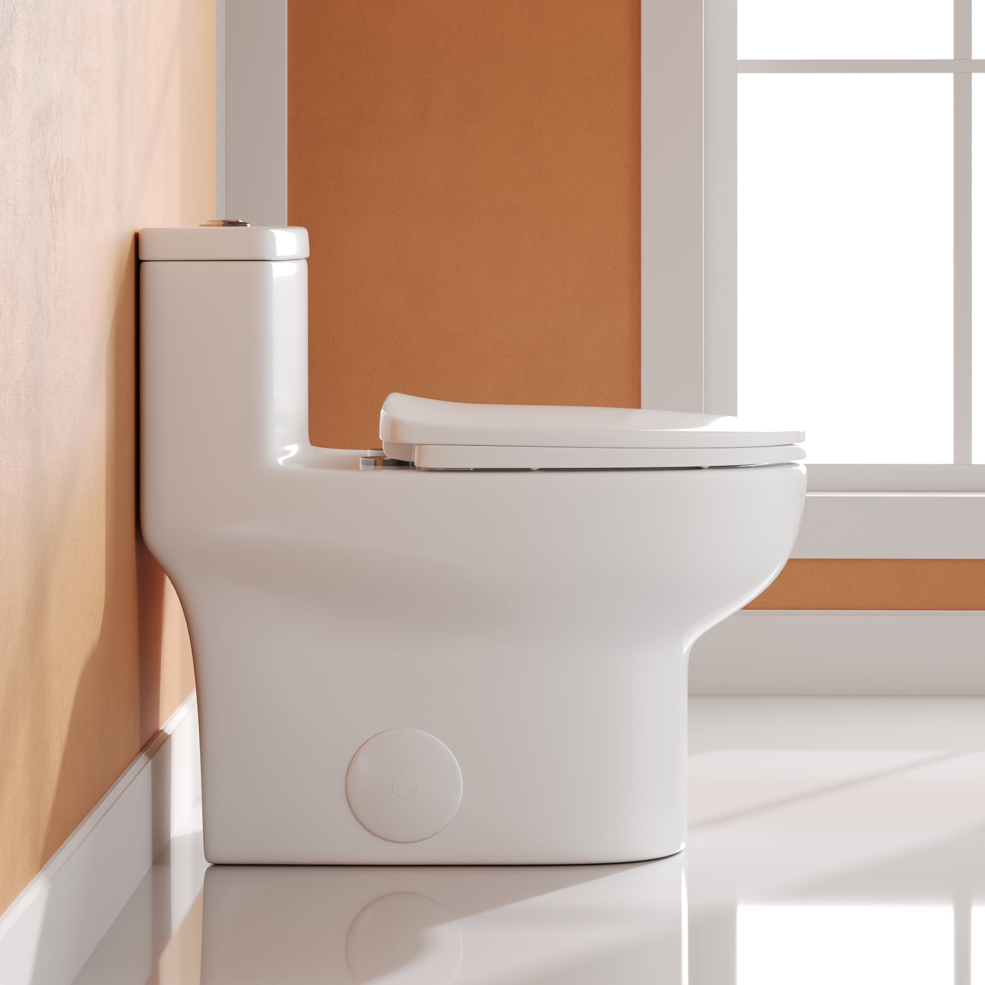 DeerValley Elongated Bathroom Toielt, Dual Flush 1.1/1.6 GPF White Modern Toilet with ADA Seat Height, 12" Rough-In,DV-1F026Pro