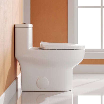 DeerValley Elongated Bathroom Toielt, Dual Flush 1.1/1.6 GPF White Modern Toilet with ADA Seat Height, 12" Rough-In,DV-1F026Pro