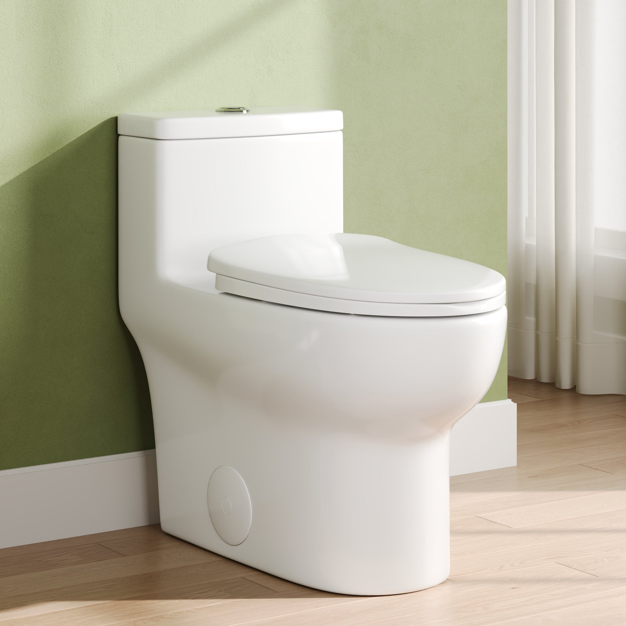 DeerValley Elongated Bathroom Toielt, Dual Flush 1.1/1.6 GPF White Modern Toilet with ADA Seat Height, 12" Rough-In,DV-1F026Pro