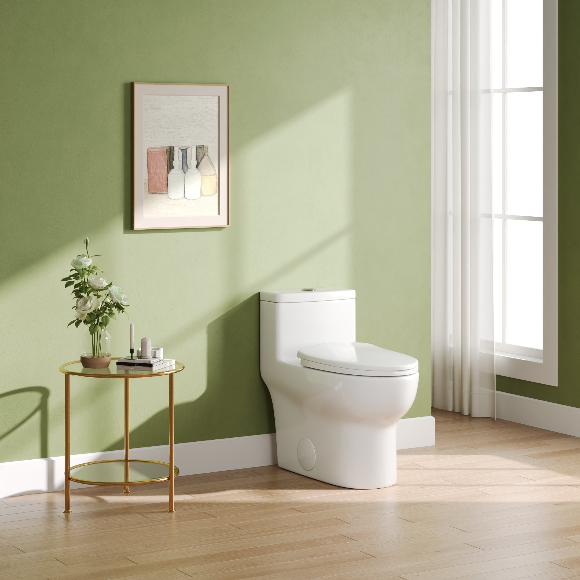DeerValley Elongated Bathroom Toielt, Dual Flush 1.1/1.6 GPF White Modern Toilet with ADA Seat Height, 12" Rough-In,DV-1F026Pro