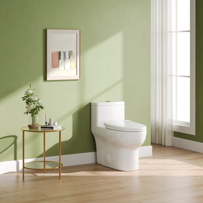 DeerValley Elongated Bathroom Toielt, Dual Flush 1.1/1.6 GPF White Modern Toilet with ADA Seat Height, 12" Rough-In,DV-1F026Pro